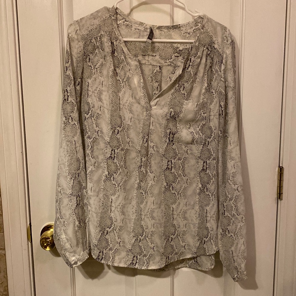 Dalia Tunic Women Blouse, Snake Skin Animal Print, Large